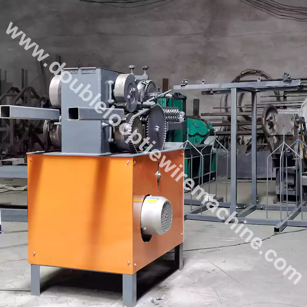 Straight cutting wire tie machine for steel rebar